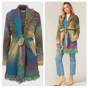 Greylin (Anthropologie) Natalia Belted Fringe Cardigan Size M